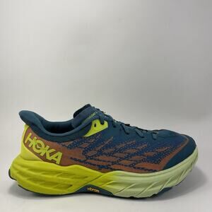 Hoka One One Speedgoat 5 Running Shoes Mens Size 8.5 EE Wide Blue Coral Vibram